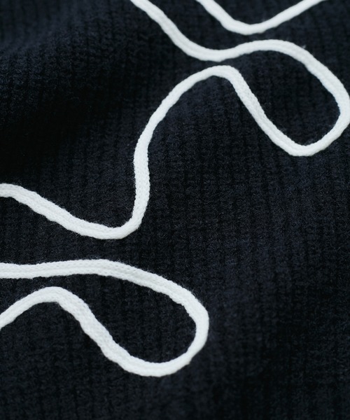 【セール】【WEB/1部店舗限定】リボンコード刺繍Vネックカーディガン【セットアップ対応】（カーディガン/ボレロ）｜VIS（ビス）