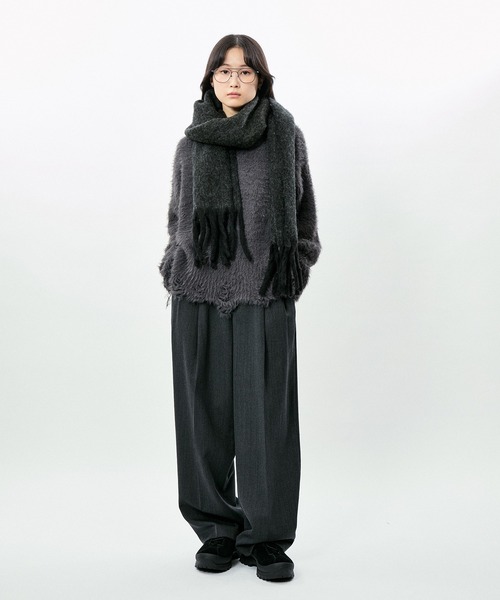 dimmoire マフラー ブラックグレー dimmoire マフラー 黒グレー