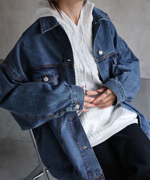 CREARE -LINO-（クレアーレリノ）の「〈ユニセックス商品〉ケーブル編み風パーカー/フーディ（パーカー・メンズ・オフホワイト/ブラック/グレー・M/L）」の16枚目の写真