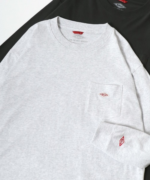 BALL(ボール)の「2026SS BALL/ボール ワンポイントロゴ ワッペン刺繍 ポケット付 無地 ロングスリーブTシャツ レディース メンズ(Tシャツ/カットソー・メンズ・モカ/チャコール/アッシュグレー/ブラック/サックスブルー・M/LL/L)」の2枚目の写真