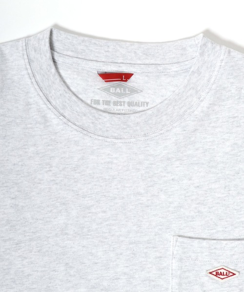 BALL(ボール)の「2026SS BALL/ボール ワンポイントロゴ ワッペン刺繍 ポケット付 無地 ロングスリーブTシャツ レディース メンズ(Tシャツ/カットソー・メンズ・モカ/チャコール/アッシュグレー/ブラック/サックスブルー・M/LL/L)」の12枚目の写真