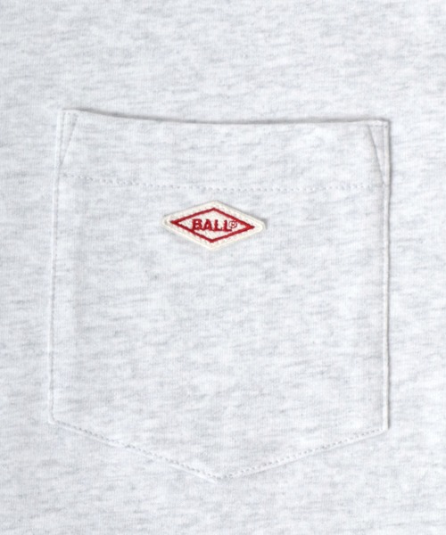 BALL(ボール)の「2026SS BALL/ボール ワンポイントロゴ ワッペン刺繍 ポケット付 無地 ロングスリーブTシャツ レディース メンズ(Tシャツ/カットソー・メンズ・モカ/チャコール/アッシュグレー/ブラック/サックスブルー・M/LL/L)」の13枚目の写真