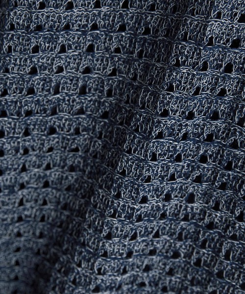 SERACE（セラス）の「【SERACE】Loose silhouette openwork mesh knit hoodie / ルーズシルエット透かし編みメッシュニットパーカー（パーカー・メンズ・ブルー/グレー/ブラック・L/M/S）」の19枚目の写真