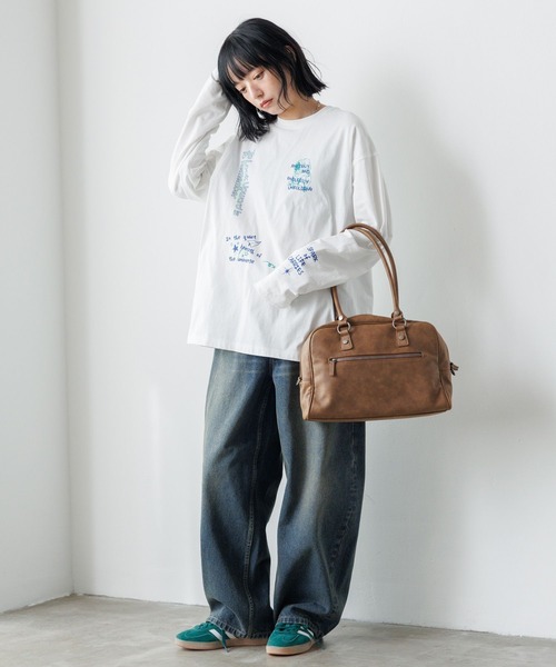 PBLIM（ページボーイリム）の「《UNISEX/500mlペットボトルも入る》2WAYボストンバッグ（ボストンバッグ・レディース・ブラウン/ブラック/オフホワイト/チャコールグレー/キャメル/カーキ/ベージュ・FREE）」の20枚目の写真