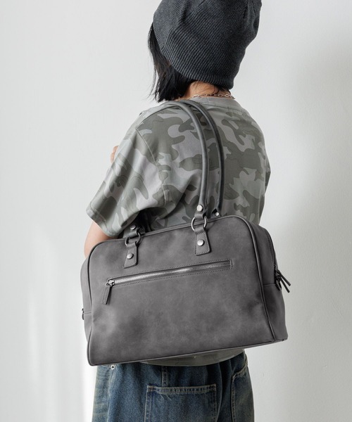PBLIM(ページボーイリム)の「《UNISEX/500mlペットボトルも入る》2WAYボストンバッグ(ボストンバッグ・レディース・ブラウン/ブラック/オフホワイト/チャコールグレー/キャメル/カーキ/ベージュ・FREE)」の14枚目の写真