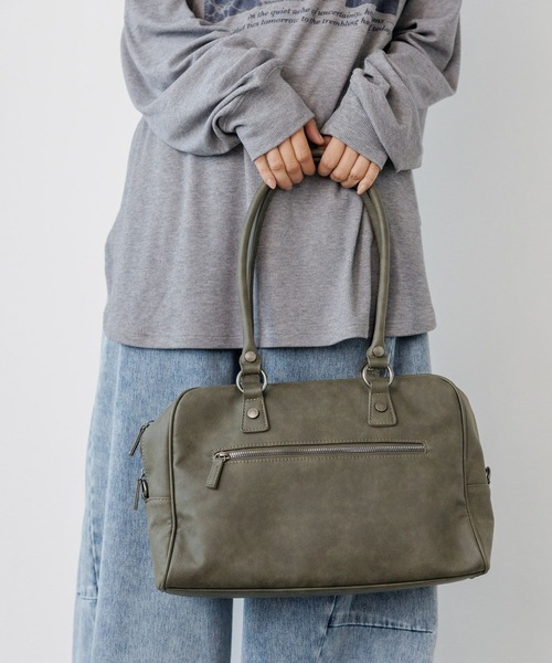 PBLIM（ページボーイリム）の「《UNISEX/500mlペットボトルも入る》2WAYボストンバッグ（ボストンバッグ・レディース・ブラウン/ブラック/オフホワイト/チャコールグレー/キャメル/カーキ/ベージュ・FREE）」の18枚目の写真