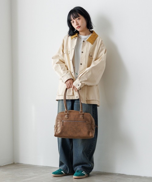 PBLIM（ページボーイリム）の「《UNISEX/500mlペットボトルも入る》2WAYボストンバッグ（ボストンバッグ・レディース・ブラウン/ブラック/オフホワイト/チャコールグレー/キャメル/カーキ/ベージュ・FREE）」の19枚目の写真
