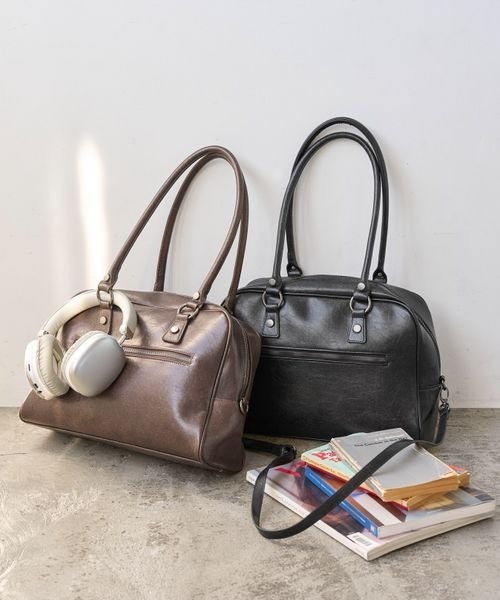 PBLIM（ページボーイリム）の「《UNISEX/500mlペットボトルも入る》2WAYボストンバッグ（ボストンバッグ・レディース・ブラウン/ブラック/オフホワイト/チャコールグレー/キャメル/カーキ/ベージュ・FREE）」の8枚目の写真