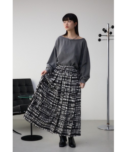 AZUL by moussy(アズールバイマウジー)の「グラフィックチェックフレアスカート(スカート・レディース・ブラック系その他/ブルー系その他・FREE)」の4枚目の写真
