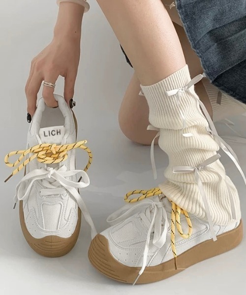 セール】靴ひも着せ替え配色スニーカー（スニーカー）｜LADY LIKE