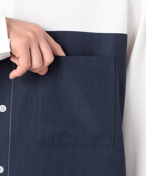 COMME CA ISM（コムサイズム）の「ウールライク ブロッキング バンドカラー シャツ（シャツ/ブラウス・メンズ・ホワイト/グレー・SMALL/MEDIUM/LARGE）」の14枚目の写真