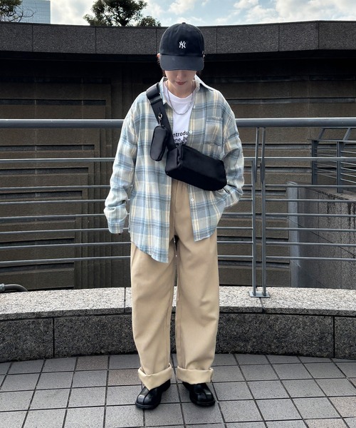 ISOOK（アイスー）の「【ISOOK / アイスー】レギュラーカラーチェックネルシャツ / ミドル丈 長袖 メンズライク 古着風 ブラウス ネイビー グレー ブルー ZOZOTOWN限定（シャツ/ブラウス・レディース・ネイビー/スモークグレー・FREE）」の15枚目の写真