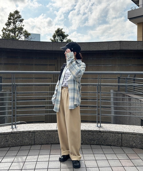 ISOOK（アイスー）の「【ISOOK / アイスー】レギュラーカラーチェックネルシャツ / ミドル丈 長袖 メンズライク 古着風 ブラウス ネイビー グレー ブルー ZOZOTOWN限定（シャツ/ブラウス・レディース・ネイビー/スモークグレー・FREE）」の12枚目の写真