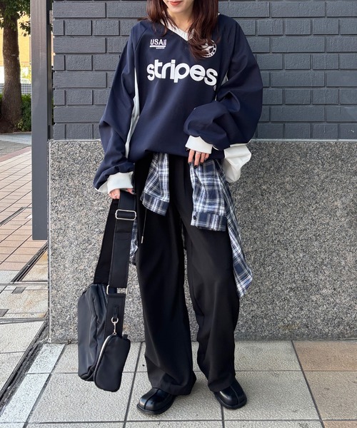 ISOOK（アイスー）の「【ISOOK / アイスー】レギュラーカラーチェックネルシャツ / ミドル丈 長袖 メンズライク 古着風 ブラウス ネイビー グレー ブルー ZOZOTOWN限定（シャツ/ブラウス・レディース・ネイビー/スモークグレー・FREE）」の8枚目の写真