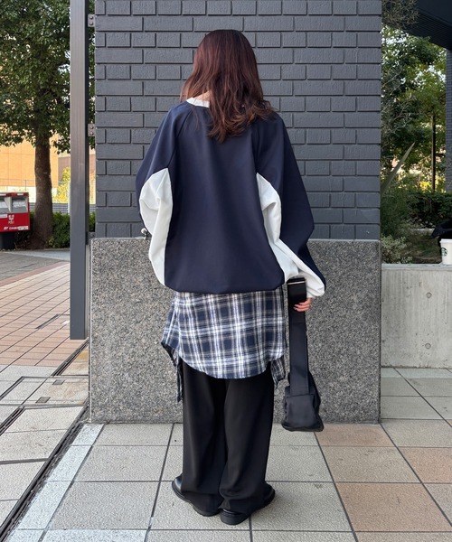 ISOOK（アイスー）の「【ISOOK / アイスー】レギュラーカラーチェックネルシャツ / ミドル丈 長袖 メンズライク 古着風 ブラウス ネイビー グレー ブルー ZOZOTOWN限定（シャツ/ブラウス・レディース・ネイビー/スモークグレー・FREE）」の18枚目の写真