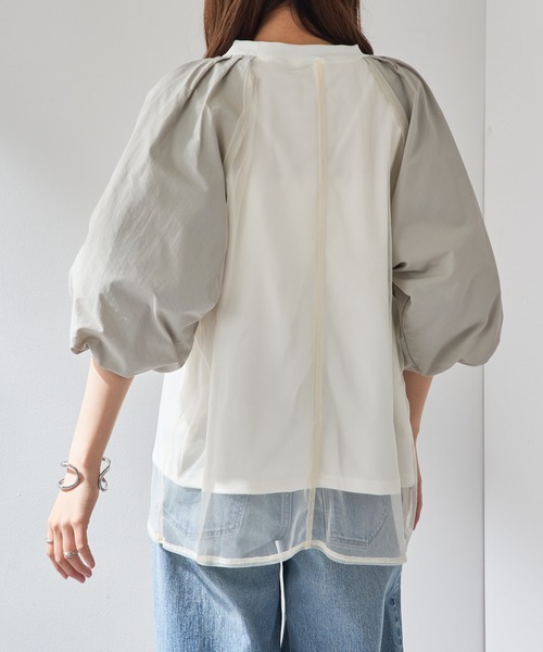 MAISON BREEZE reveur(メゾンブリーズレヴール)の「【MAISON BREEZE reveur】チュールレイヤード ラグランプルオーバー チュールトップス trc(Tシャツ/カットソー・レディース・ホワイト/ブラック/カーキ・FREE)」の8枚目の写真