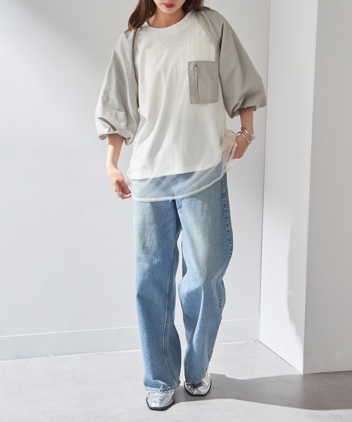 MAISON BREEZE reveur(メゾンブリーズレヴール)の「【MAISON BREEZE reveur】チュールレイヤード ラグランプルオーバー チュールトップス trc(Tシャツ/カットソー・レディース・ホワイト/ブラック/カーキ・FREE)」の10枚目の写真