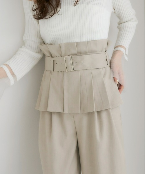 Olu.(オルドット)の「2wayペプラムレイヤードパンツ(その他パンツ・レディース・チャコールグレー/ベージュ・1/0)」の8枚目の写真