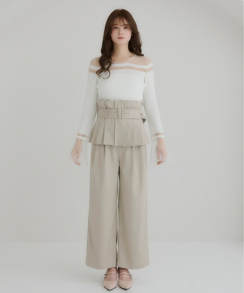 Olu.(オルドット)の「2wayペプラムレイヤードパンツ(その他パンツ・レディース・チャコールグレー/ベージュ・1/0)」の5枚目の写真