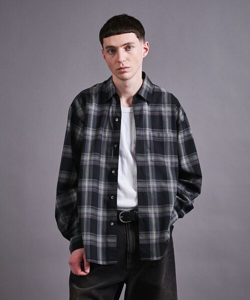 MONKEY TIME(モンキータイム)の「グリッター オンブレチェック シャツ(シャツ/ブラウス・メンズ・ダークグレー/ブラック・S/M/L/XL)」の4枚目の写真