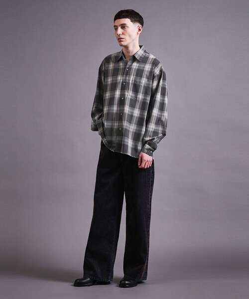 MONKEY TIME(モンキータイム)の「グリッター オンブレチェック シャツ(シャツ/ブラウス・メンズ・ダークグレー/ブラック・S/M/L/XL)」の8枚目の写真