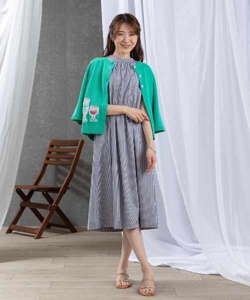 STUDIO PICONE(スタジオピッコーネ)の「ストライプ柄冷感ノースリワンピース(ワンピース・レディース・ネイビー/ブルー/グレー・L/M/LL)」の17枚目の写真