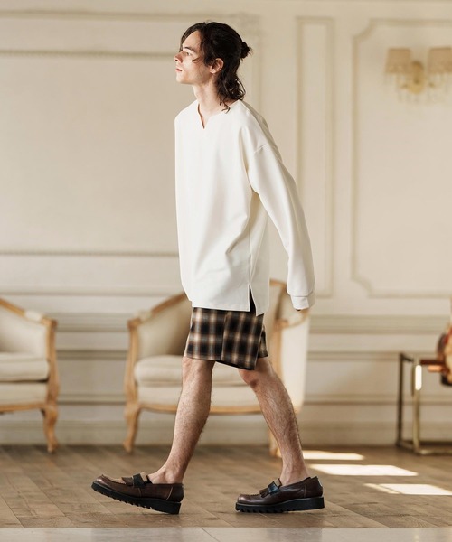 CAMBIO(カンビオ)の「mp13259-Ombre Check Short Pants ショートパンツ(その他パンツ・メンズ・ブラック系その他/ブラウン系その他/ベージュ系その他・S/M/L)」の8枚目の写真