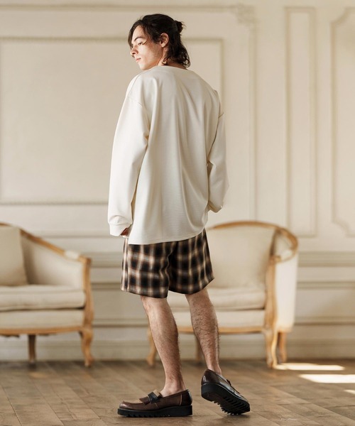 CAMBIO(カンビオ)の「mp13259-Ombre Check Short Pants ショートパンツ(その他パンツ・メンズ・ブラック系その他/ブラウン系その他/ベージュ系その他・S/M/L)」の9枚目の写真