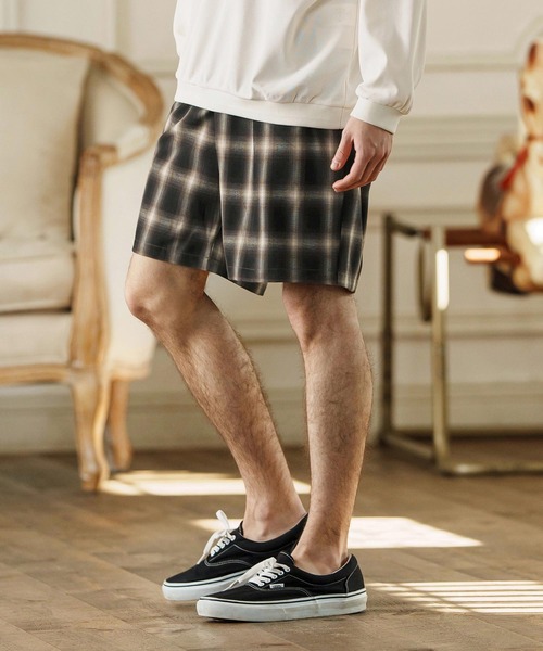 CAMBIO(カンビオ)の「mp13259-Ombre Check Short Pants ショートパンツ(その他パンツ・メンズ・ブラック系その他/ブラウン系その他/ベージュ系その他・S/M/L)」の11枚目の写真