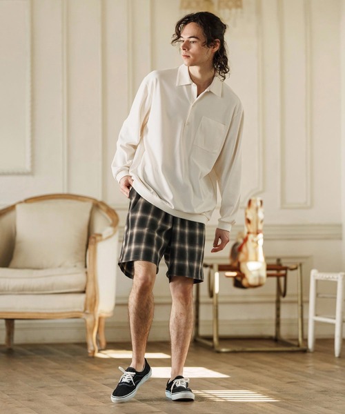 CAMBIO(カンビオ)の「mp13259-Ombre Check Short Pants ショートパンツ(その他パンツ・メンズ・ブラック系その他/ブラウン系その他/ベージュ系その他・S/M/L)」の13枚目の写真