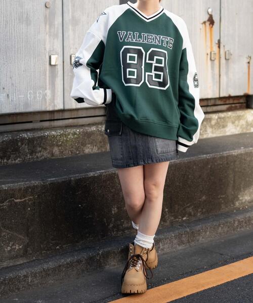 WEGO（ウィゴー）の「WEGO/ナンバリングビッグスウェット（スウェット・レディース・グリーン/ホワイト/ブラック・FREE）」の12枚目の写真