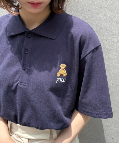 POLO BCS（ポロ ビーシーエス）の「【POLO BCS】ZOZO限定商品 ワンポイントベア  ポロシャツ（ポロシャツ・レディース・ネイビー/ホワイト/グリーン/バーガンディー/ブラック・S/M/L/XL）」の4枚目の写真