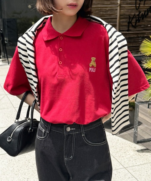 POLO BCS（ポロ ビーシーエス）の「【POLO BCS】ZOZO限定商品 ワンポイントベア  ポロシャツ（ポロシャツ・レディース・ネイビー/ホワイト/グリーン/バーガンディー/ブラック・S/M/L/XL）」の5枚目の写真