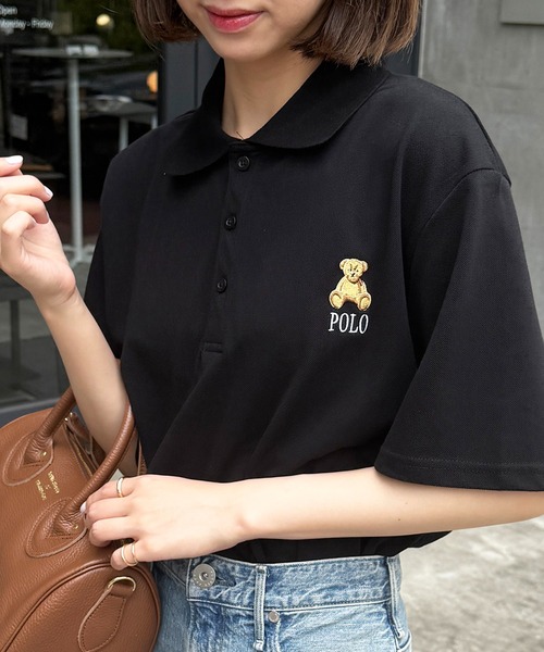 POLO BCS（ポロ ビーシーエス）の「【POLO BCS】ZOZO限定商品 ワンポイントベア  ポロシャツ（ポロシャツ・レディース・ネイビー/ホワイト/グリーン/バーガンディー/ブラック・S/M/L/XL）」の2枚目の写真