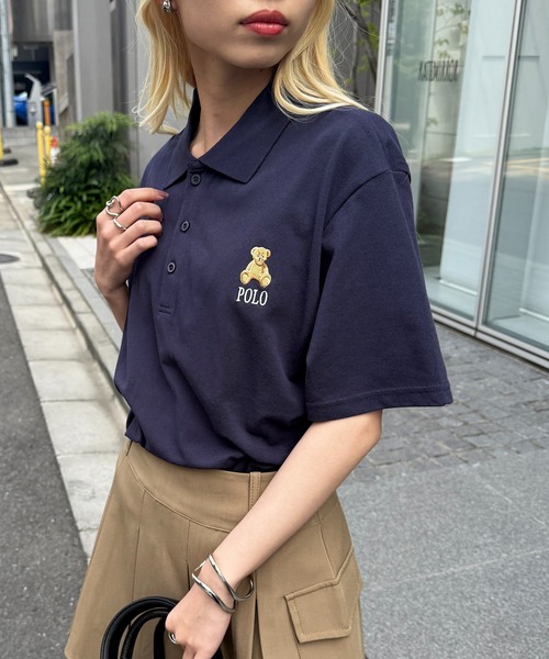 POLO BCS（ポロ ビーシーエス）の「【POLO BCS】ZOZO限定商品 ワンポイントベア  ポロシャツ（ポロシャツ・レディース・ネイビー/ホワイト/グリーン/バーガンディー/ブラック・S/M/L/XL）」の12枚目の写真