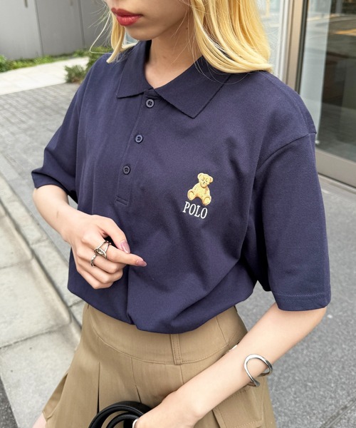 POLO BCS（ポロ ビーシーエス）の「【POLO BCS】ZOZO限定商品 ワンポイントベア  ポロシャツ（ポロシャツ・レディース・ネイビー/ホワイト/グリーン/バーガンディー/ブラック・S/M/L/XL）」の11枚目の写真