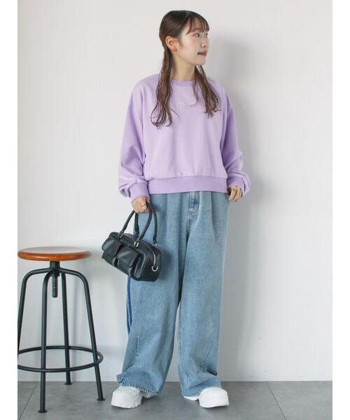 ehka sopo(エヘカソポ)の「サイドラインカーブデニムパンツ(その他パンツ・レディース・ブルー/サックスブルー/グレー・F)」の4枚目の写真