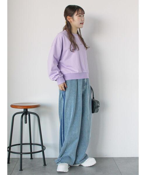 ehka sopo(エヘカソポ)の「サイドラインカーブデニムパンツ(その他パンツ・レディース・ブルー/サックスブルー/グレー・F)」の5枚目の写真