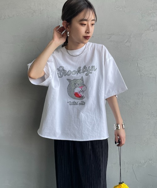 FUNG（ファング）の「[FUNG/ファング] BROOKLYN カットオフプリントTシャツ（Tシャツ/カットソー・レディース・ホワイト・M）」の4枚目の写真