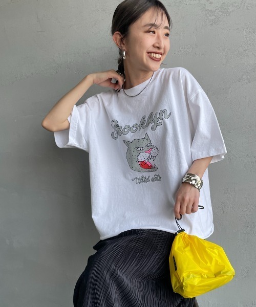 FUNG（ファング）の「[FUNG/ファング] BROOKLYN カットオフプリントTシャツ（Tシャツ/カットソー・レディース・ホワイト・M）」の3枚目の写真