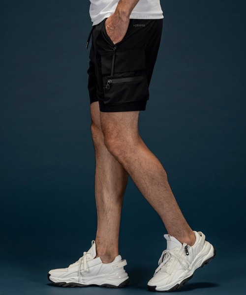 1PIU1UGUALE3  RELAX （ウノピゥウノウグァーレトレ リラックス）の「1PIU1UGUALE3 RELAX(ウノピゥウノウグァーレトレ リラックス) × +phenix ショーツ ショートパンツ by GORE-TEX LABS / ゴアテックス (防水性 / 速乾)（その他パンツ・メンズ・ブラック/ネイビー/ブラック系1・S/M/L/XL/XXL）」の4枚目の写真