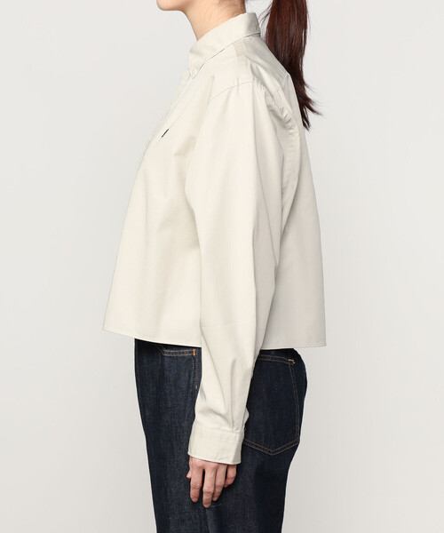 GYMPHLEX（ジムフレックス）の「Gymphlex | コットンツイル ショートボタンダウンシャツ WOMEN（シャツ/ブラウス・レディース・ベージュ/チャコール・14）」の11枚目の写真