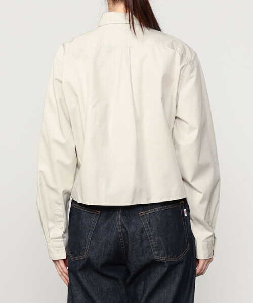 GYMPHLEX（ジムフレックス）の「Gymphlex | コットンツイル ショートボタンダウンシャツ WOMEN（シャツ/ブラウス・レディース・ベージュ/チャコール・14）」の12枚目の写真