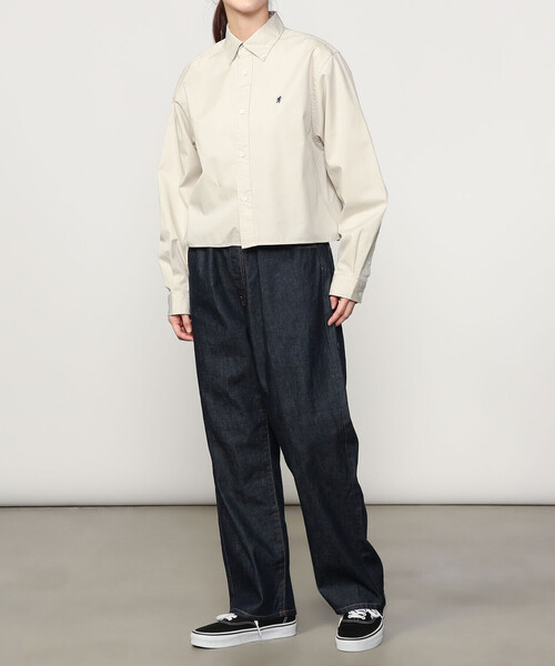 GYMPHLEX（ジムフレックス）の「Gymphlex | コットンツイル ショートボタンダウンシャツ WOMEN（シャツ/ブラウス・レディース・ベージュ/チャコール・14）」の14枚目の写真