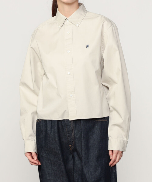 安価 Gymphlex | コットンツイル ショートボタンダウンシャツ WOMEN トップス