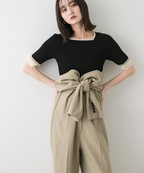 SENSE OF PLACE by URBAN RESEARCH（センスオブプレイスバイアーバンリサーチ）の「テーラードジャンプスーツ（サロペット/オーバーオール・レディース・ブラック/ベージュ・MEDIUM/SMALL）」の11枚目の写真