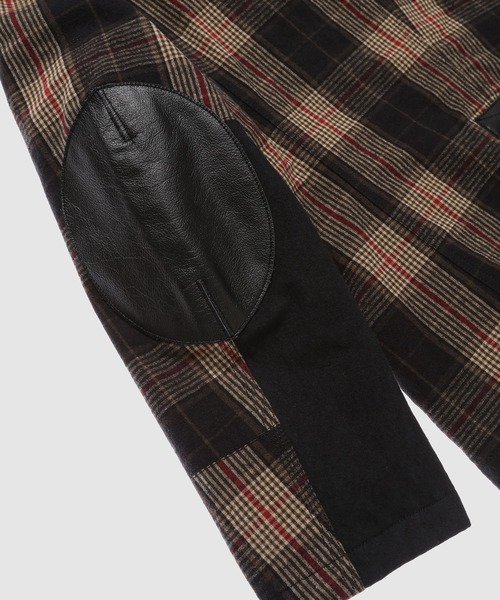 JUNYA WATANABE MAN（ジュンヤワタナベマン）の「綿ネルチェック×綿麻オックス×ウォッシャブルレザー ジャケット（ライダースジャケット・メンズ・ブラウン系その他・XS）」の6枚目の写真