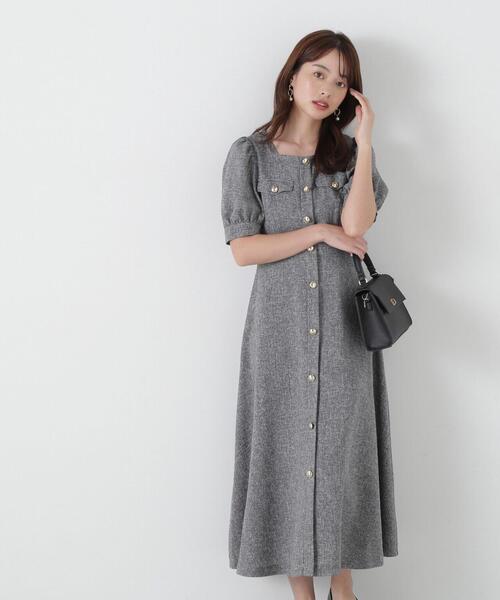 PROPORTION BODY DRESSING(プロポーションボディドレッシング)の「フロント釦スクエアネックワンピース / 1215140309(ワンピース・レディース・ネイビー/ブラック/グレー・SMALL/MEDIUM)」の8枚目の写真