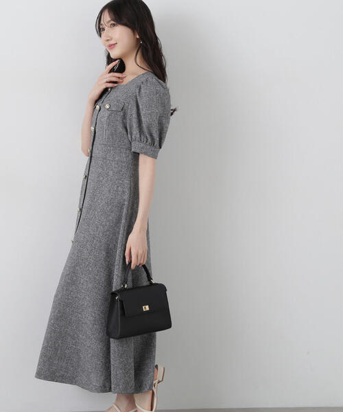 PROPORTION BODY DRESSING(プロポーションボディドレッシング)の「フロント釦スクエアネックワンピース / 1215140309(ワンピース・レディース・ネイビー/ブラック/グレー・SMALL/MEDIUM)」の12枚目の写真