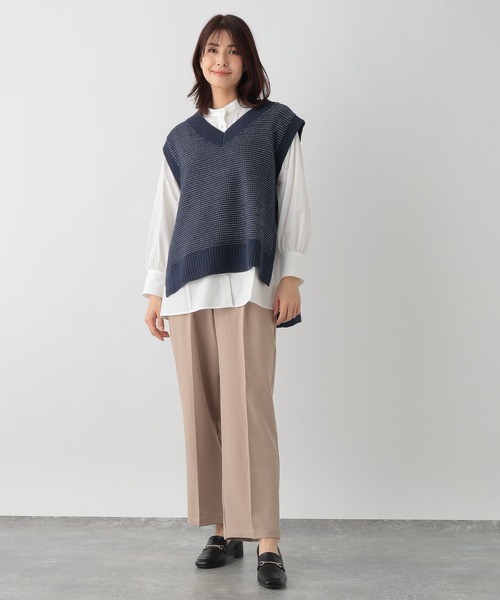 FOUND GOOD(ファウンドグッド)の「パールペプラムシャツLS(シャツ/ブラウス・レディース・ブルー系/ホワイト系5/ブラック・L/M/S)」の13枚目の写真